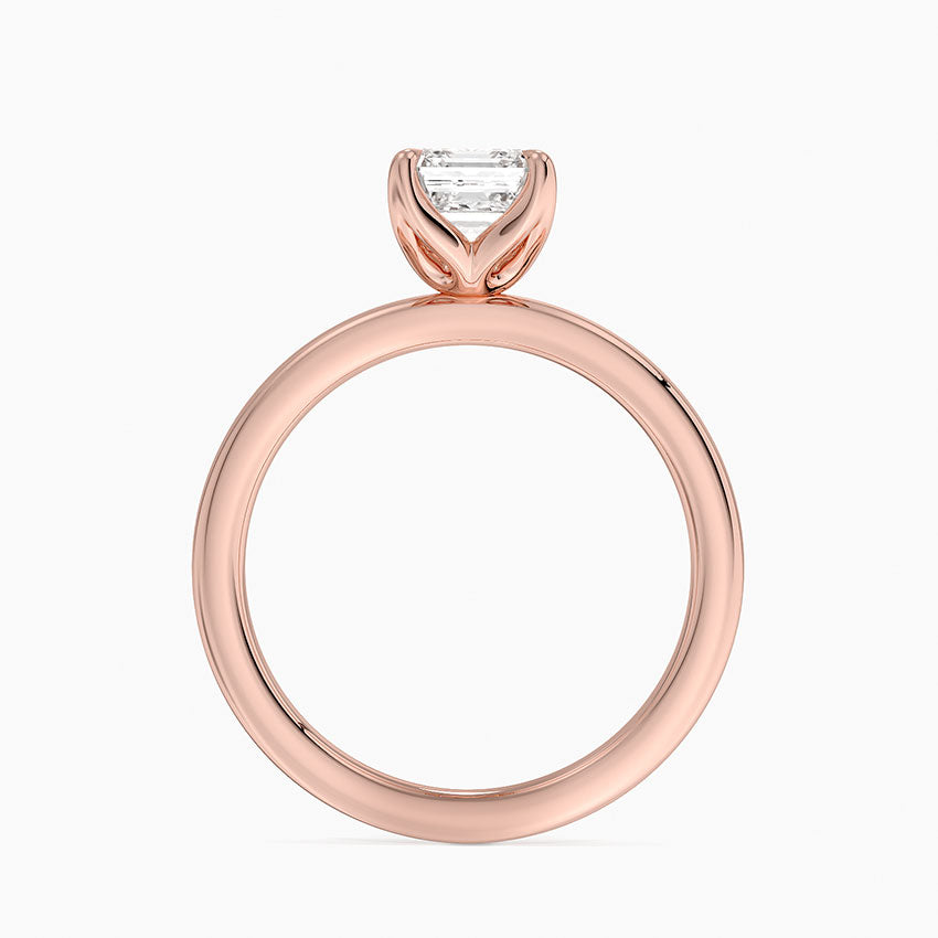 1.00 Karat D-VS Asscher Kesim Tektaş Laboratuvar Pırlanta Yüzük