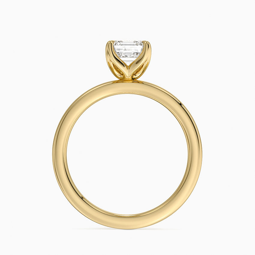 1.00 Karat D-VS Asscher Kesim Tektaş Laboratuvar Pırlanta Yüzük