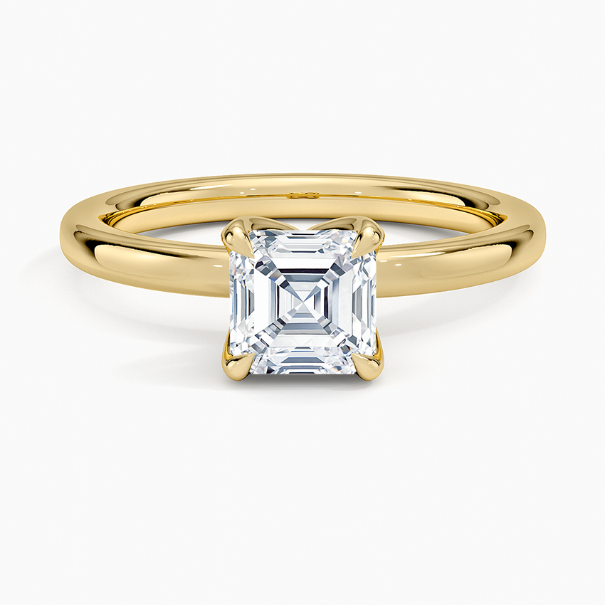 1.00 Karat D-VS Asscher Kesim Tektaş Laboratuvar Pırlanta Yüzük