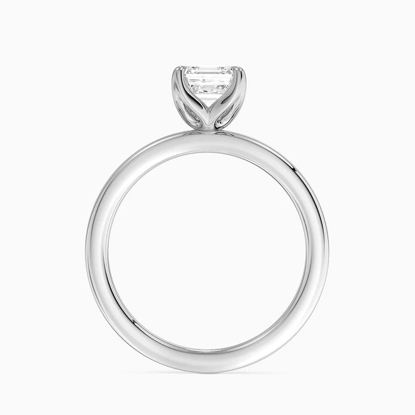 1.00 Karat D-VS Asscher Kesim Tektaş Laboratuvar Pırlanta Yüzük