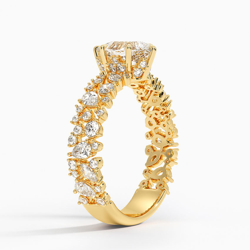 2.00 Karat Damla Kesim Özel Tasarım Hidden Halo Tektaş Laboratuvar Pırlanta Yüzük - Cannes