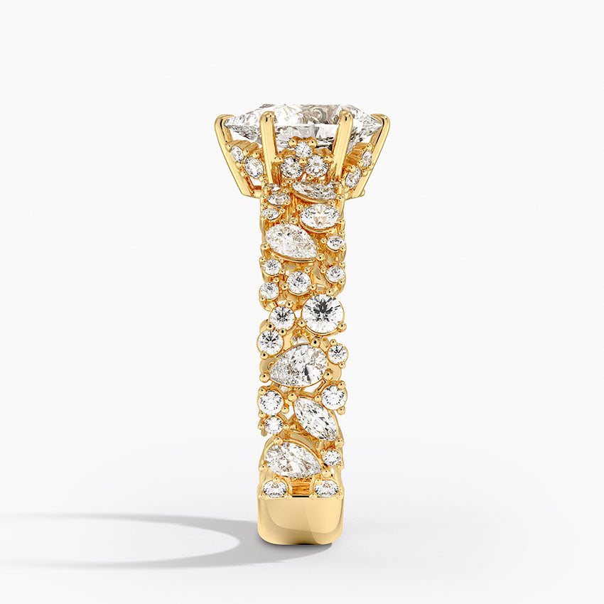 2.00 Karat Damla Kesim Özel Tasarım Hidden Halo Tektaş Laboratuvar Pırlanta Yüzük - Cannes