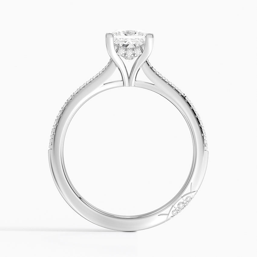 1.25 Karat Prenses Hidden Halo Tasarım Tektaş Laboratuvar Pırlanta Yüzük - Torino