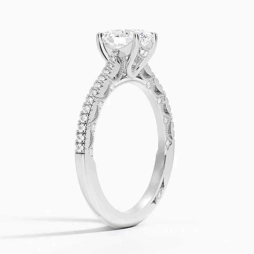 1.50 Karat Oval Kesim Halo Tasarım Tektaş Laboratuvar Pırlanta Yüzük - Dijon