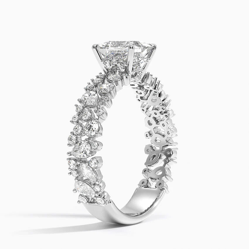 2.00 Karat Prenses Kesim Özel Tasarım Hidden Halo Tektaş Laboratuvar Pırlanta Yüzük - Cannes