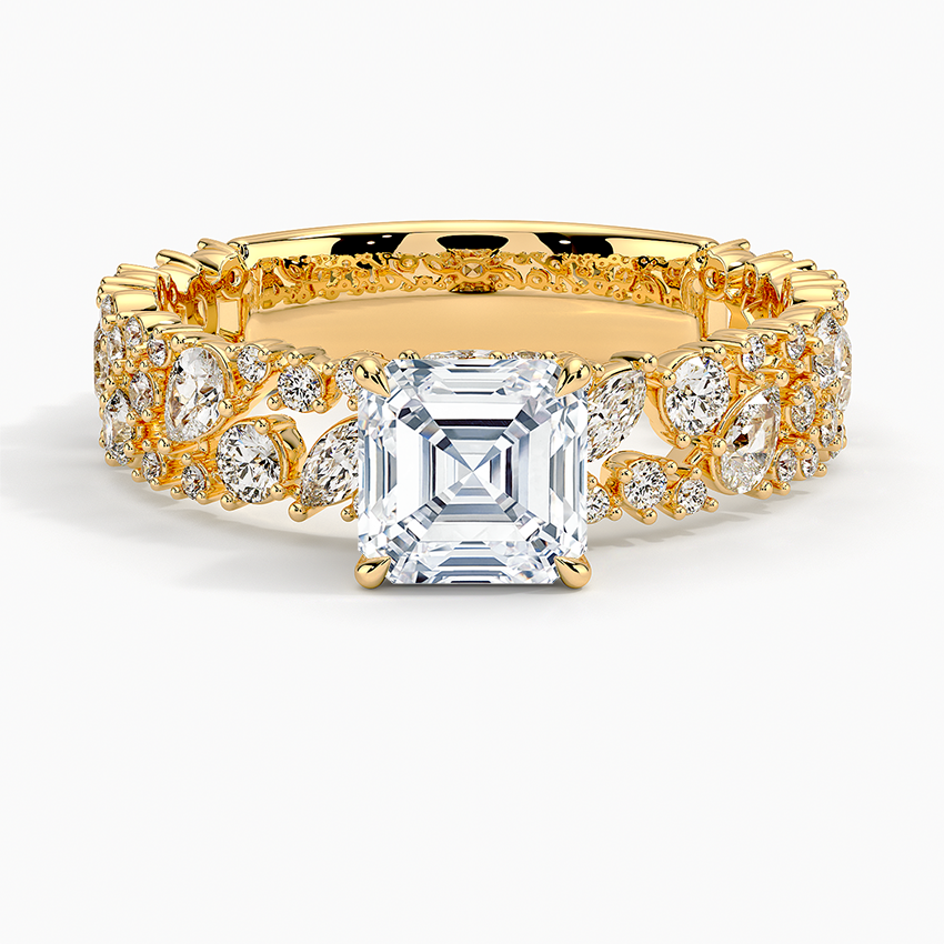 2.00 Karat Asscher Kesim Özel Tasarım Hidden Halo Tektaş Laboratuvar Pırlanta Yüzük - Cannes