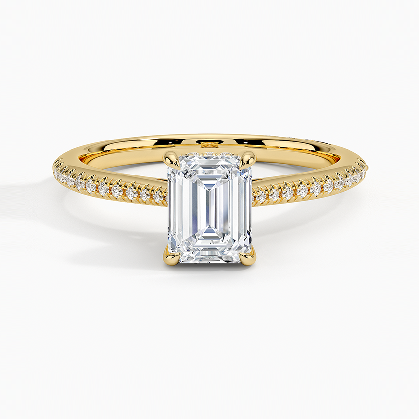 1.25 Karat Emerald Hidden Halo Tasarım Tektaş Laboratuvar Pırlanta Yüzük -  Torino