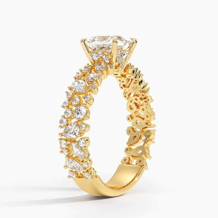 2.00 Karat Prenses Kesim Özel Tasarım Hidden Halo Tektaş Laboratuvar Pırlanta Yüzük - Cannes