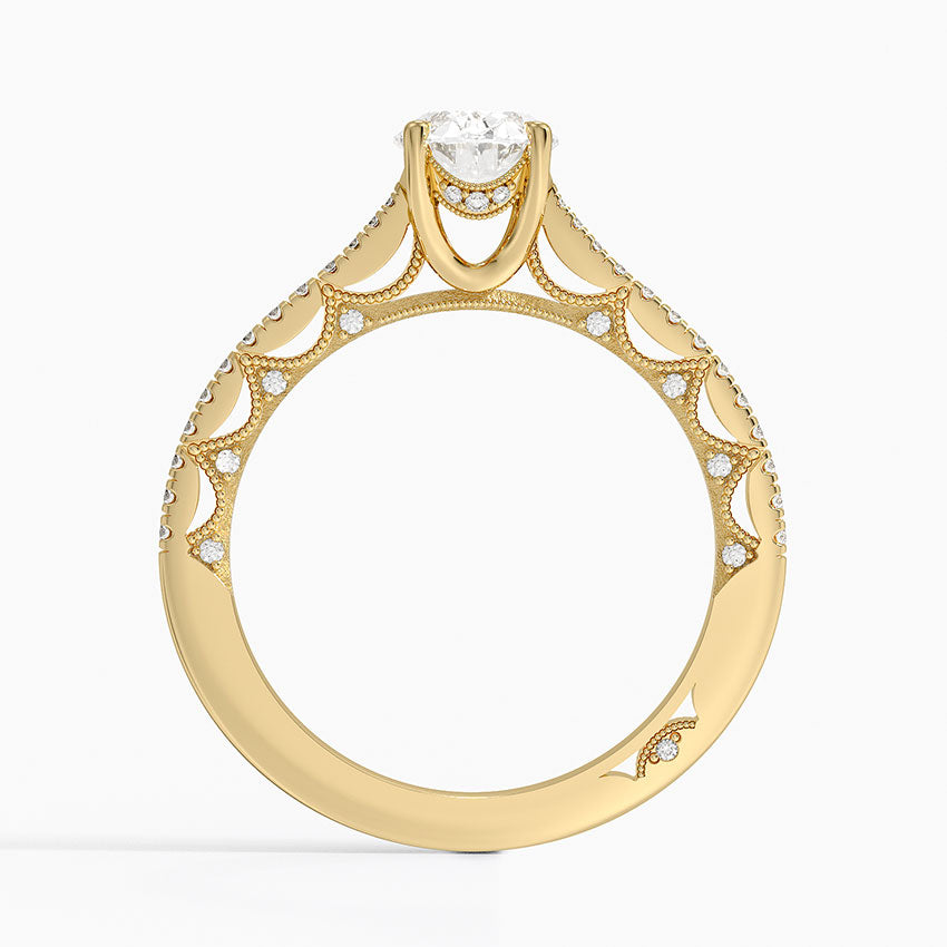 1.50 Karat Oval Kesim Halo Tasarım Tektaş Laboratuvar Pırlanta Yüzük - Dijon