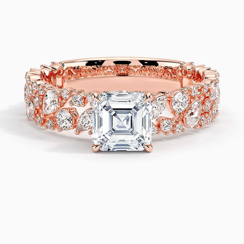 2.00 Karat Asscher Kesim Özel Tasarım Hidden Halo Tektaş Laboratuvar Pırlanta Yüzük - Cannes