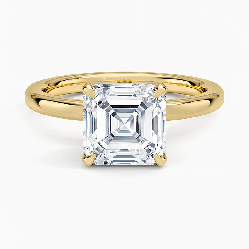2.00 Karat D-VS Asscher Kesim Tektaş Laboratuvar Pırlanta Yüzük