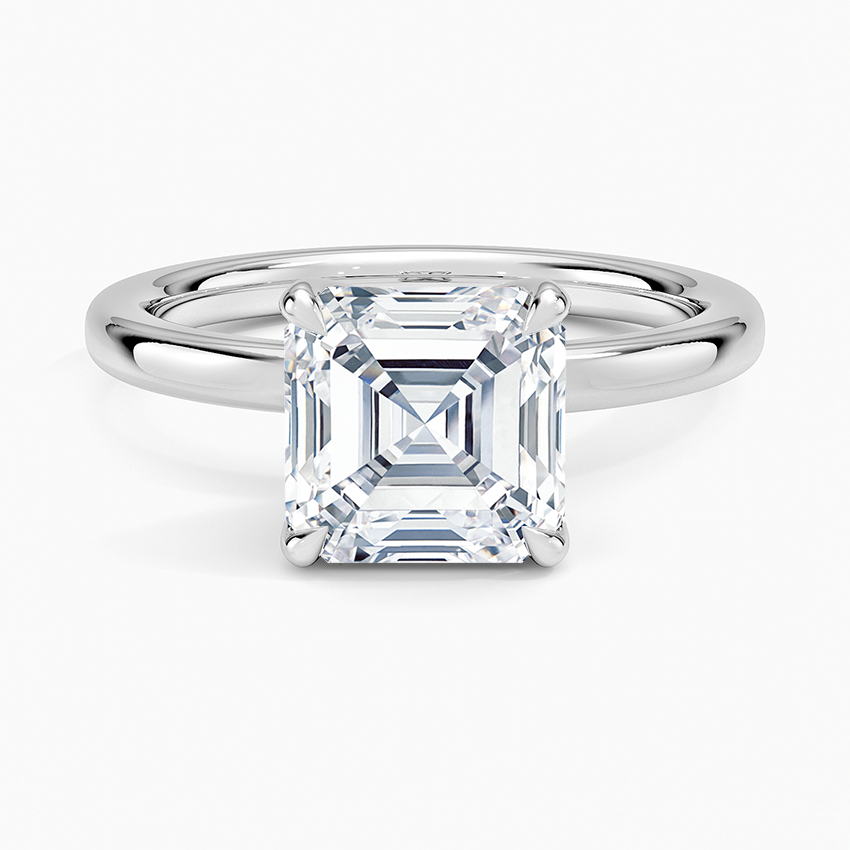 2.00 Karat D-VS Asscher Kesim Tektaş Laboratuvar Pırlanta Yüzük