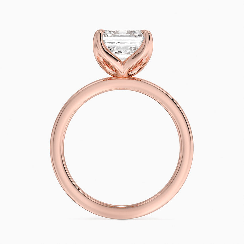 3.00 Karat D-VS Asscher Kesim Tektaş Laboratuvar Pırlanta Yüzük