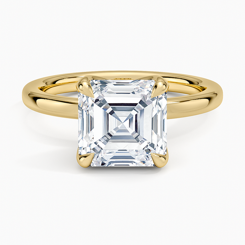 3.00 Karat D-VS Asscher Kesim Tektaş Laboratuvar Pırlanta Yüzük
