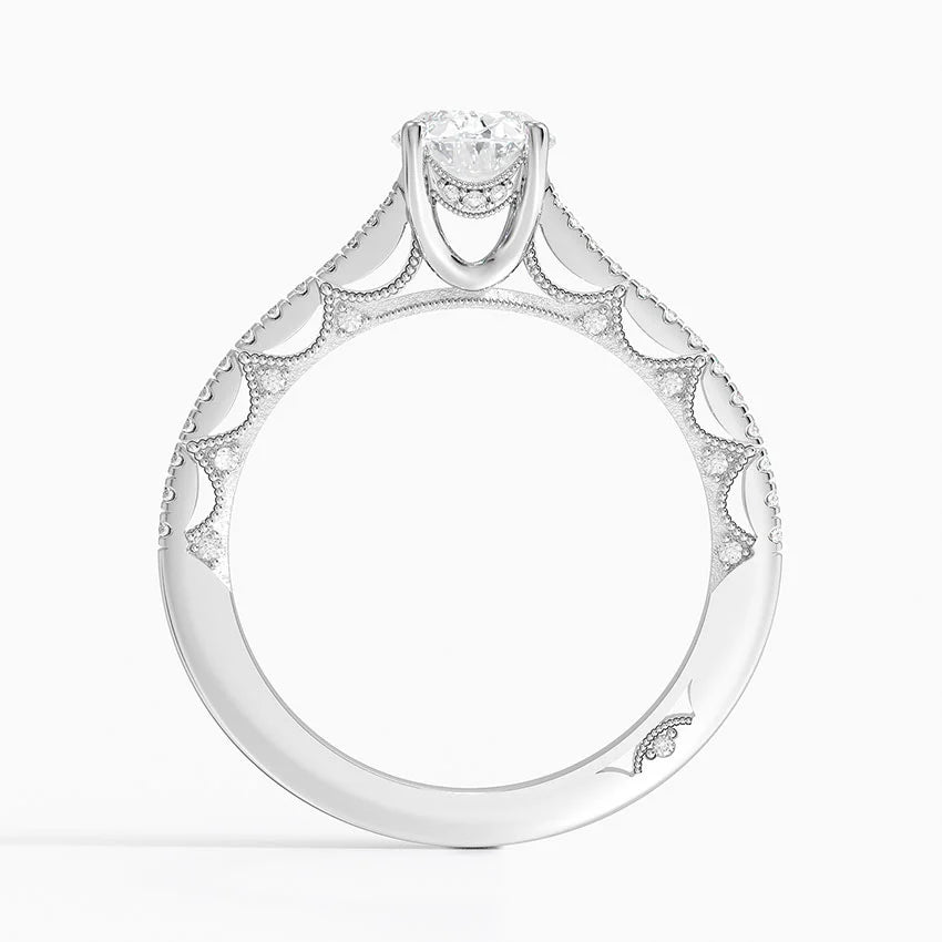 1.50 Karat Oval Kesim Halo Tasarım Tektaş Laboratuvar Pırlanta Yüzük - Dijon