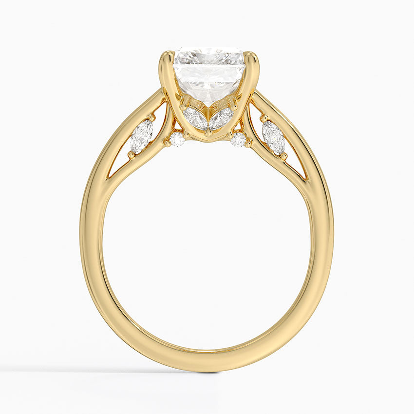 3.30 Karat Radiant Kesim Hidden Halo Tasarım Tektaş Laboratuvar Pırlanta Yüzük - Salzburg
