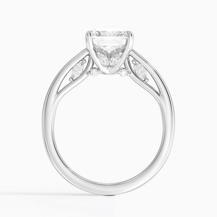 3.30 Karat Radiant Kesim Hidden Halo Tasarım Tektaş Laboratuvar Pırlanta Yüzük - Salzburg