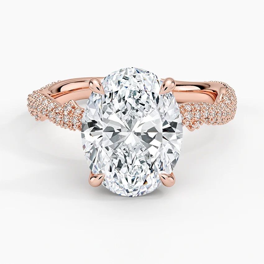 4.75 Karat Oval Kesim Hidden Halo Tasarım Tektaş Laboratuvar Pırlanta Yüzük - Sorrento