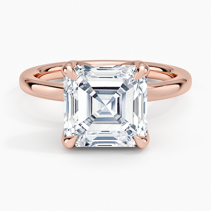 4.00 Karat D-VS Asscher Kesim Tektaş Laboratuvar Pırlanta Yüzük