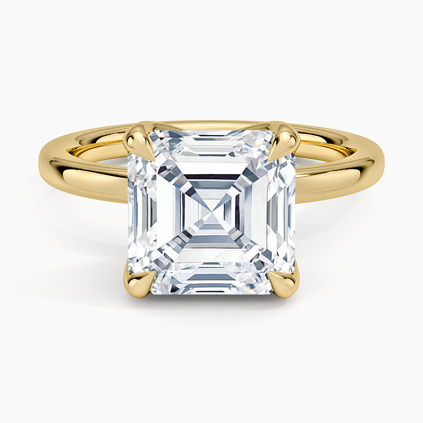 4.00 Karat D-VS Asscher Kesim Tektaş Laboratuvar Pırlanta Yüzük