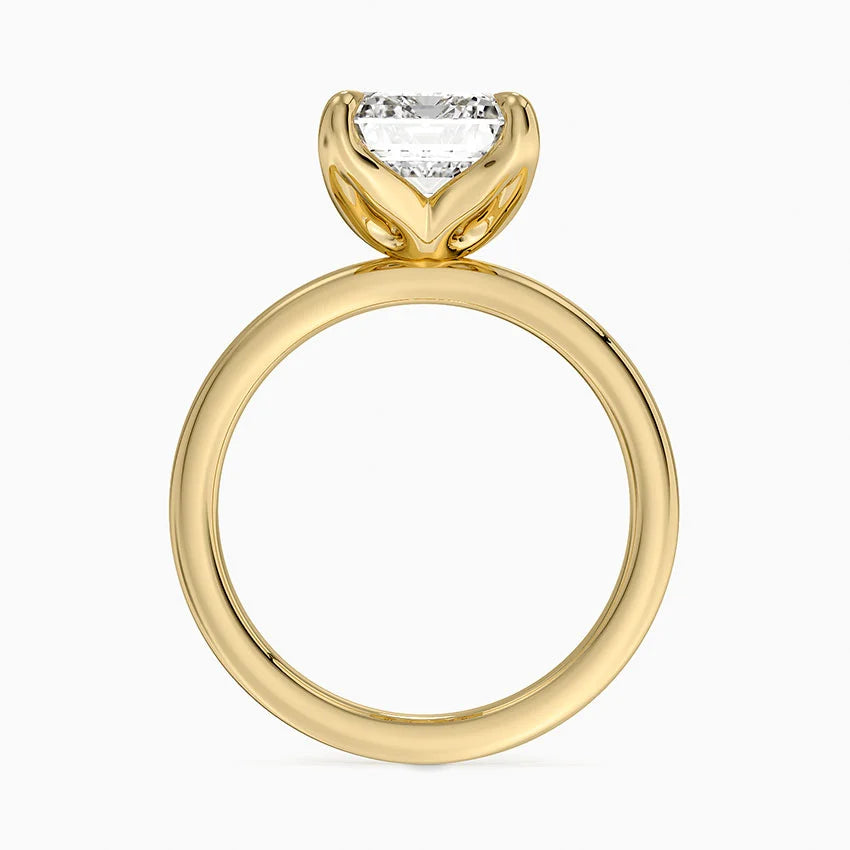 4.00 Karat D-VS Emerald Kesim Tektaş Laboratuvar Pırlanta Yüzük