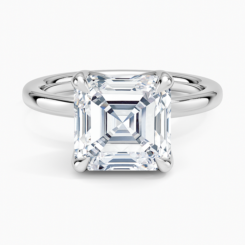 4.00 Karat D-VS Asscher Kesim Tektaş Laboratuvar Pırlanta Yüzük