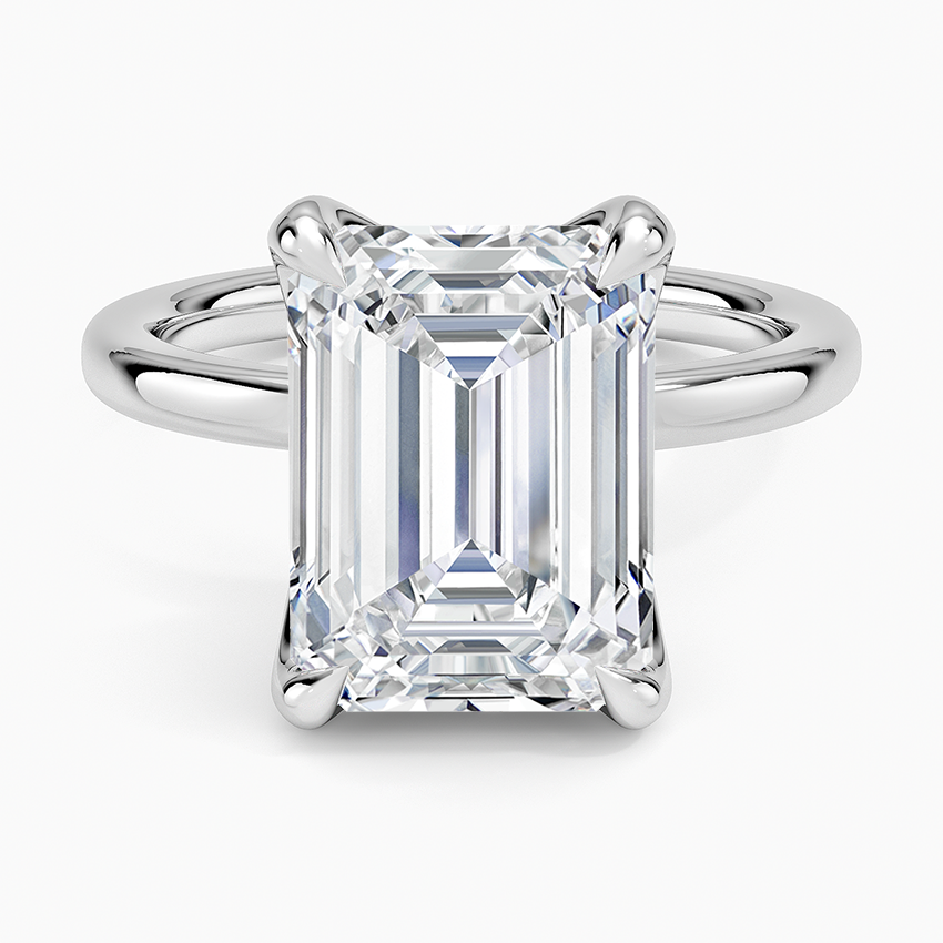 5.00 Karat D-VS Emerald Kesim Tektaş Laboratuvar Pırlanta Yüzük