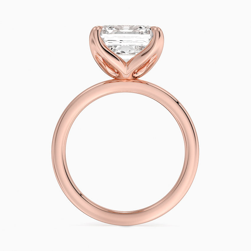 5.00 Karat D-VS Asscher Kesim Tektaş Laboratuvar Pırlanta Yüzük