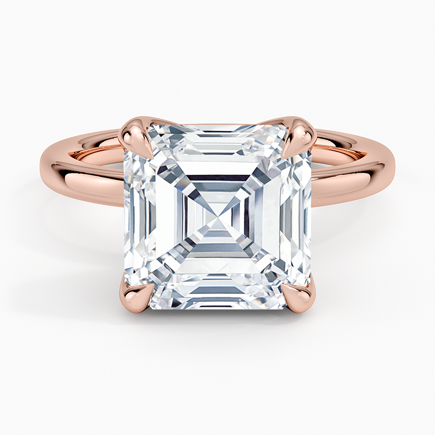 5.00 Karat D-VS Asscher Kesim Tektaş Laboratuvar Pırlanta Yüzük
