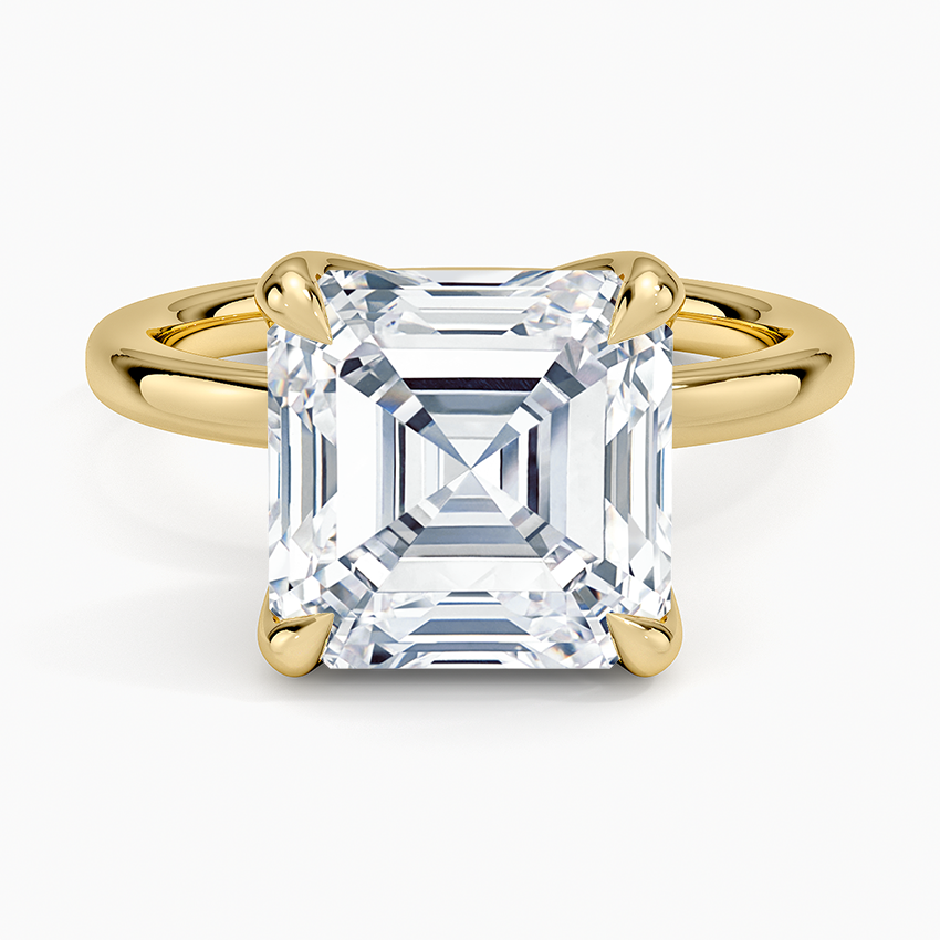 5.00 Karat D-VS Asscher Kesim Tektaş Laboratuvar Pırlanta Yüzük
