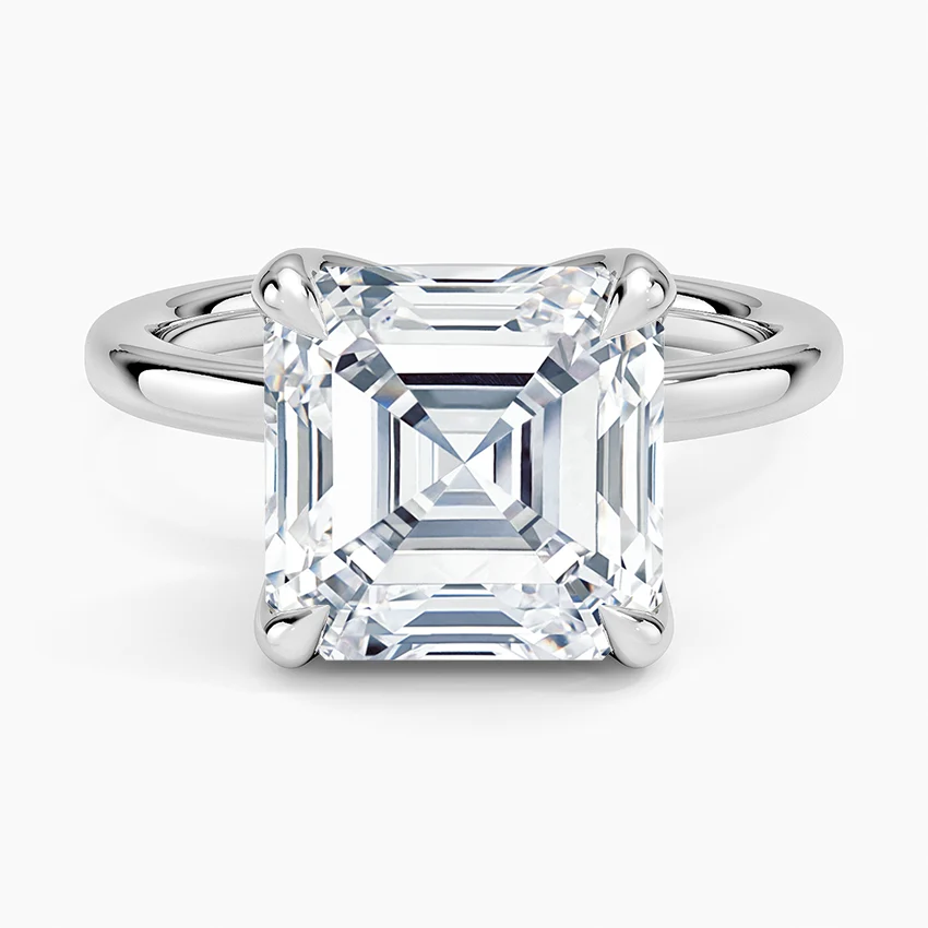 5.00 Karat D-VS Asscher Kesim Tektaş Laboratuvar Pırlanta Yüzük